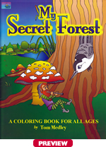 Image of My Secret Forest coloring book and link to page