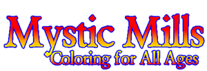 Masthead reading Mystic Mills Coloring for All Ages and link to mysticmills.com
